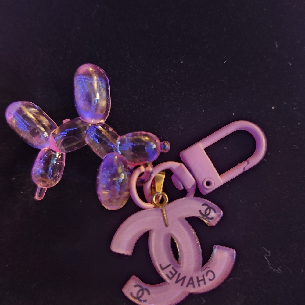 Upcycled Pink Keychain 2 - Picture 2 of 2